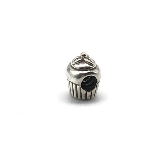 Pandora Retired 925 14K Gold Two Tone Cupcake Dessert Food Themed Bead Charm - Picture 5 of 8